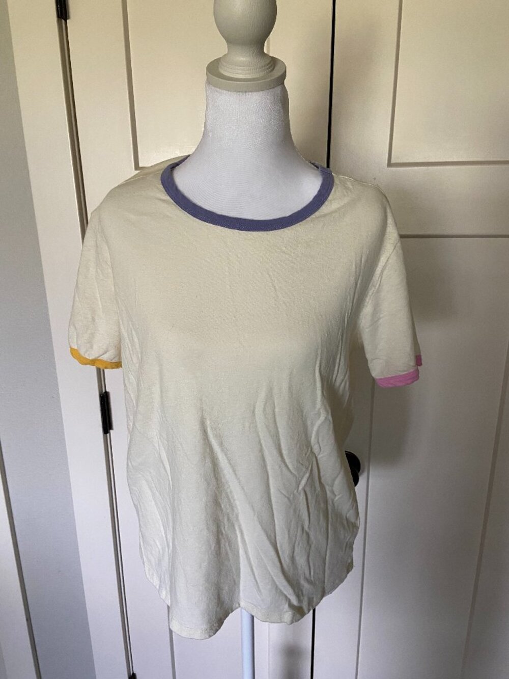 Chaser Colorblock Ringer Tee Size M | Retro Pastel Contrast Trim